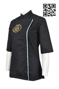 KI086 訂購修身女款廚師制服  製造餐飲廚師制服 法國西廚 啪鈕款 設計酒店廚師制服 厨司服 廚師制服專營  女裝廚師衫